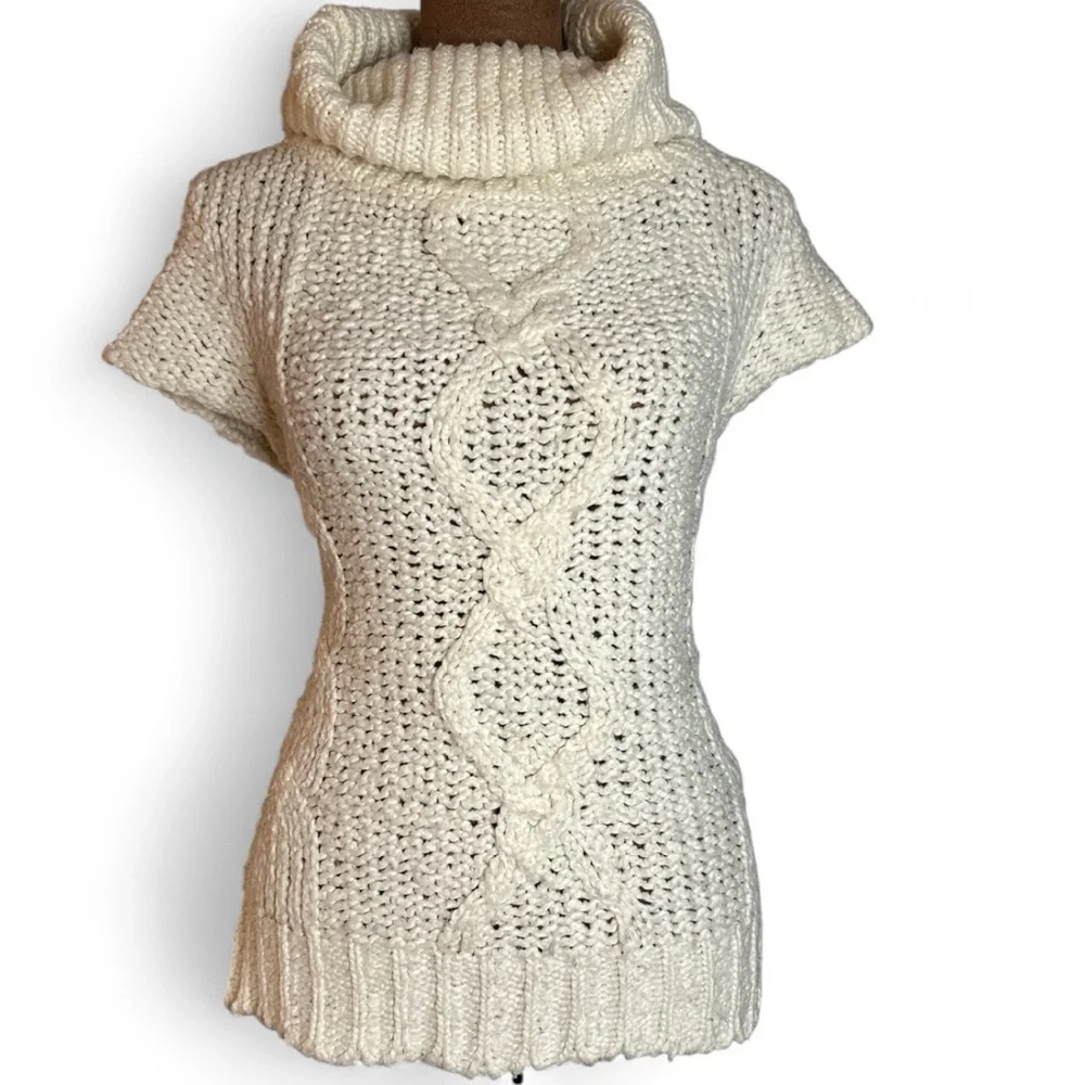 At Last Ivory Knit Short Sleeve Sweater 🦢 - Picture 3 of 5